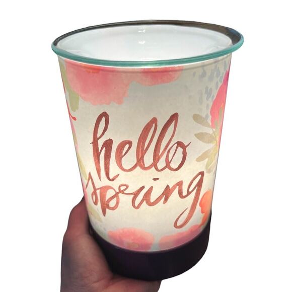 SCENTSY Hello Spring Wax Warmer & Cement Base Set Retired NIB - Picture 9 of 10